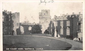 The Court Yard, Warwick Castle, Warwick, England, Early Postcard, Unused