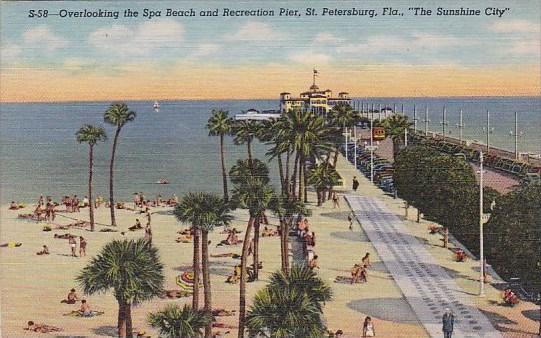 Florida Saint Petersburg Overlooking The Spa Beach and Recreation Pier Saint ...