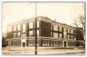 c1910's High School Building Campus Red Oak Iowa IA RPPC Photo Vintage Postcard