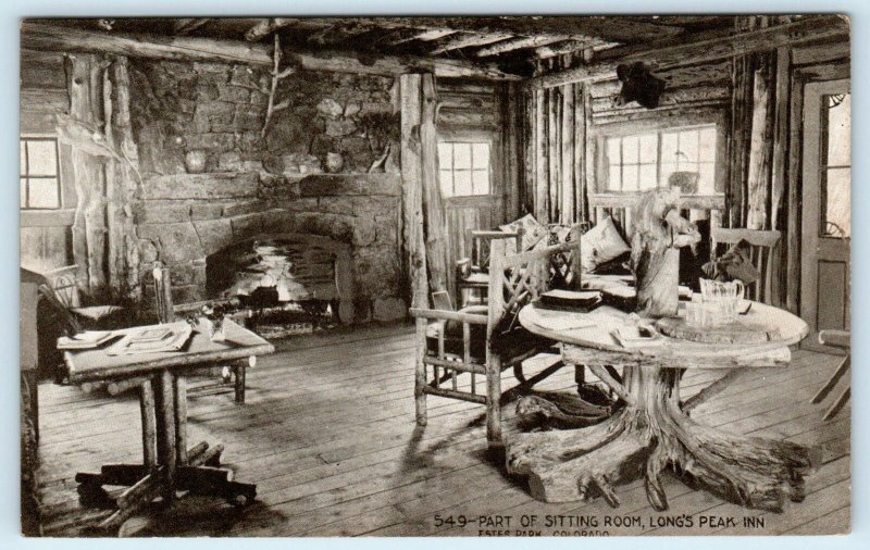 ESTES PARK, Colorado CO  Sitting Room LONGS PEAK INN Interior  Postcard