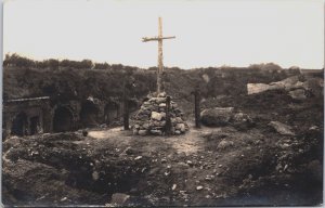 Monument Eleve Sur le Terrain de la Poudriere Fort De Merxem WW1 RPPC C082