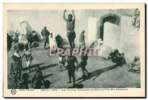 Postcard Circus Clown Old Fez Moroccan clowns during the feast of Aissaouas