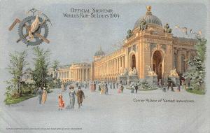 1904 World's Fair St Louis MO Corner Palace of Varied Industries Postcard