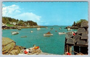Lobster Boats And Gear, Coast Of Maine, Vintage Chrome Postcard #2