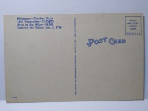 Greetings From Brunswick Georgia Large Letter Linen City Postcard Unused Tichnor