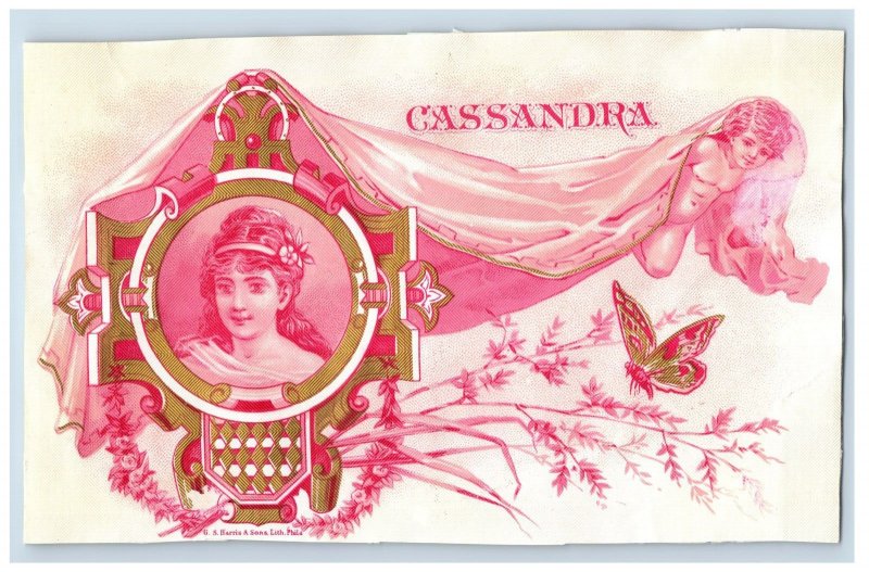 1870's Cassandra Geo S Harris Inner Cigar Box Label #6KE