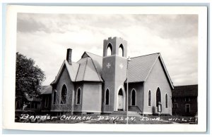 Denison Iowa IA RPPC Photo Postcard Baptist Church Entrance View 1956 Unposted