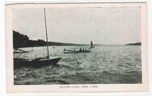 Boating Silver Lake New York postcard