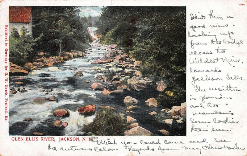 Glen Ellis River, Jackson, New Hampshire, Early Postcard, Used in 1904