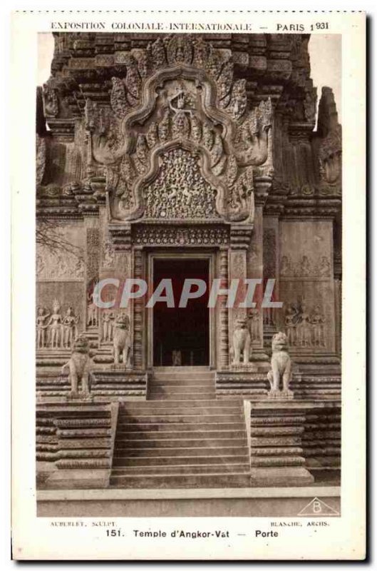 Old Postcard Paris International Colonial Exposition Paris 1931 Temple Angkor...