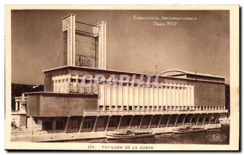 Old Postcard Exhibition Paris 1937 intenationale radio Pavilion
