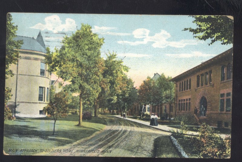 MINNEAPOLIS MINNESOTA SOLDIERS HOME ENTRANCE ROAD VINTAGE POSTCARD