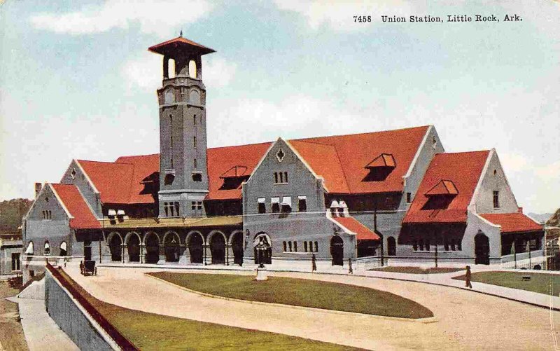 Union Station Railroad Depot Little Rock Arkansas 1910c postcard