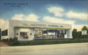 Lancaster PA Linen Adv CONTRUCTO PRODUCTS CO Storefront Postcard