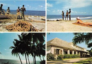 US27 Africa Rep. du Zaire Muanda Bas-Zaire fishermen beach coconut palms