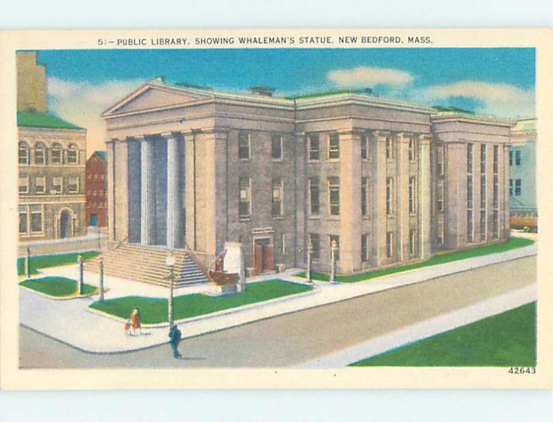 Unused Linen LIBRARY SCENE New Bedford Massachusetts MA hs2210-23