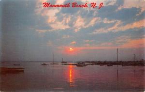 Monmouth Beach New Jersey Waterfront View At Sunset Vintage Postcard K24746