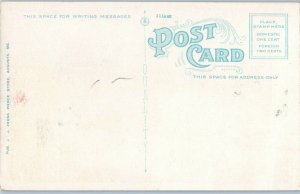 Kennebec River and Dam Augusta White Border Maine Postcard