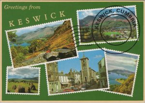 Cumbria Postcard - Greetings From Keswick, English Lake District. Used RR19941