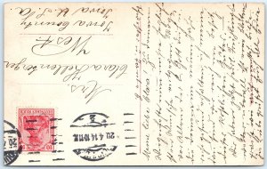 c1910s Germany RPPC Blossoming Fruit Tree Church Tower Orchard Spring Scene A337