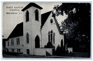 1914 First Baptist Church Patchogue Long Island New York NY Antique Postcard