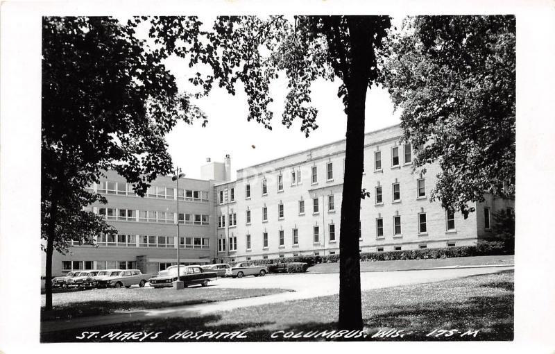 A55/ Columbus Wisconsin Wi Postcard Real Photo RPPC c1950 St Marys Hospital