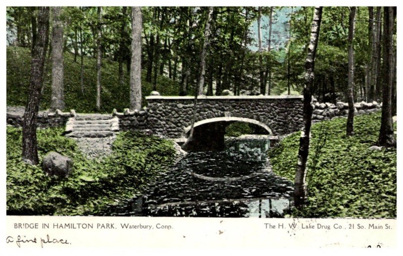 Connecticut Waterbury , Bridge in Hamilton Park