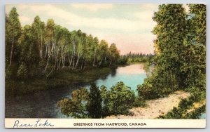 Greetings From Harwood Canada Lake Forest Trees Trails Sightseeing Postcard