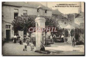 Old Postcard Bagneux near Saumur health house A corner of the garden TOP