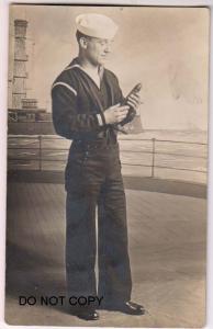 RPPC, Sailor with a ***** in His Hand, No its a Shall