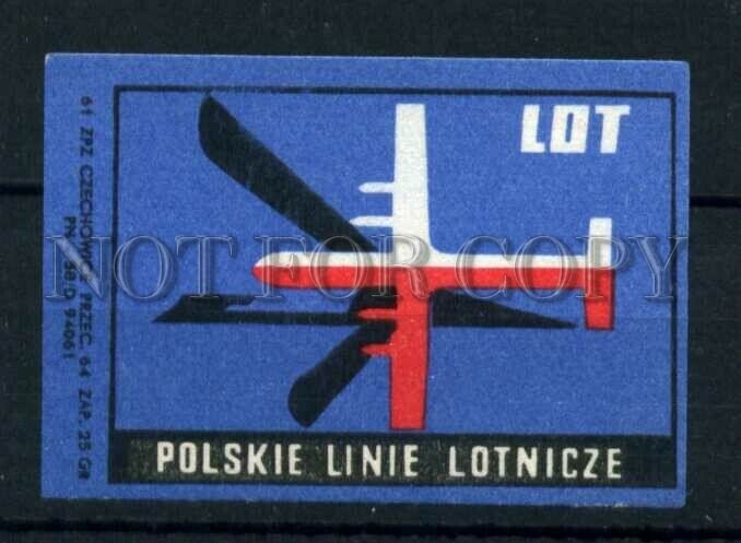 500783 POLAND LOT Air line ADVERTISING Vintage match label