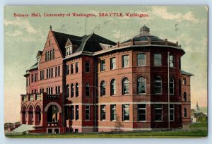 1915 Seattle Washington Vintage Postcard Science Hall University Building Posted