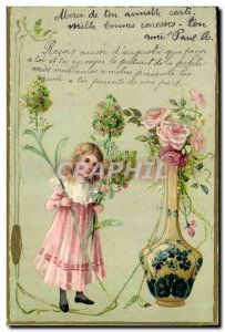 Postcard Fantasy Flowers Old Child