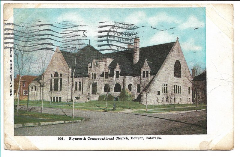 Denver, CO - Plymouth Congregational Church - 1909