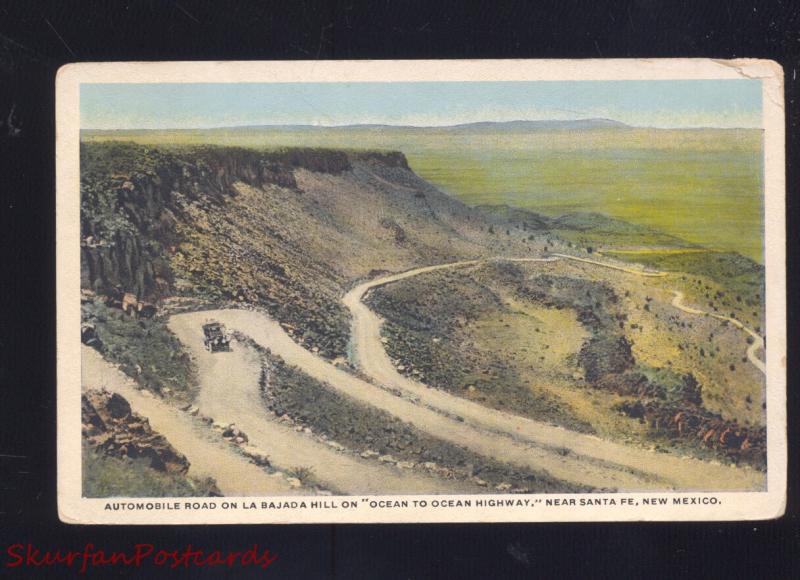 SANTA FE NEW MEXICO ROUTE 66 OCEAN TO OCEAN HIGHWAY VINTAGE POSTCARD N.M