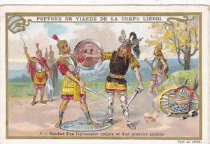 Liebig Trade Card S.623 Duelling No 1 Combat d'un legionnaire et d'...