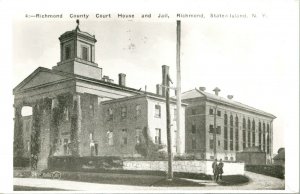 Vtg RPPC 1940s Richmond Staten Island New York NY - Court House & Jail UNP