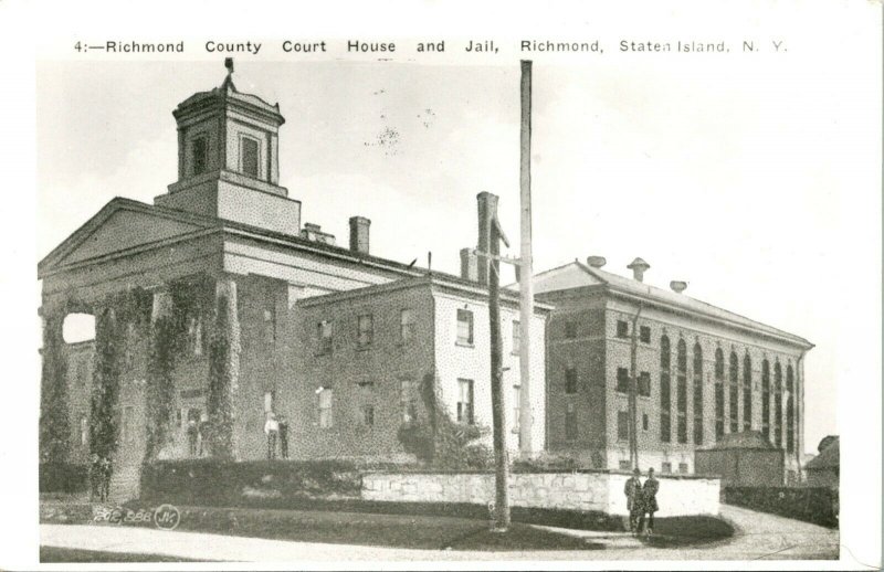 Vtg RPPC 1940s Richmond Staten Island New York NY - Court House & Jail UNP