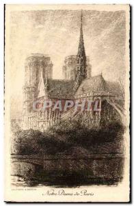 Old Postcard The cathedral of Paris