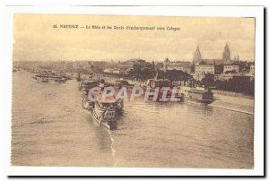 Mainz Old Postcard The Rhine and the docks d & # 39embarquement to Cologne