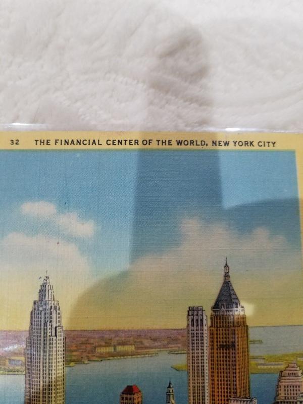 Antique/Vintage Postcard, The Financial Center of the World, New York City