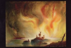 Bambi The Forest Fire Scene Disney Storyboard Artist Painting Postcard