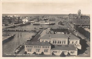 Lot 31 malmo the customs chamber and the internal port real photo ship sweden