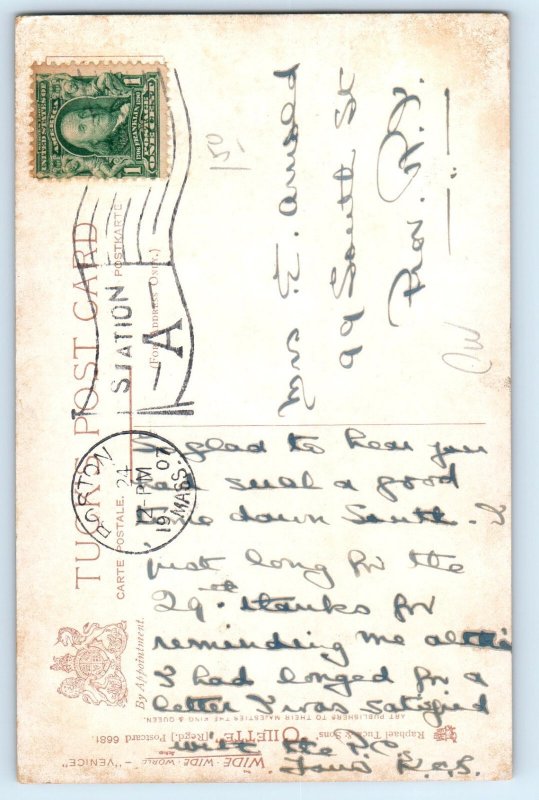 Veneto Italy Postcard Venice Grand Canal Scene 1907 Posted Oilette Tuck Art