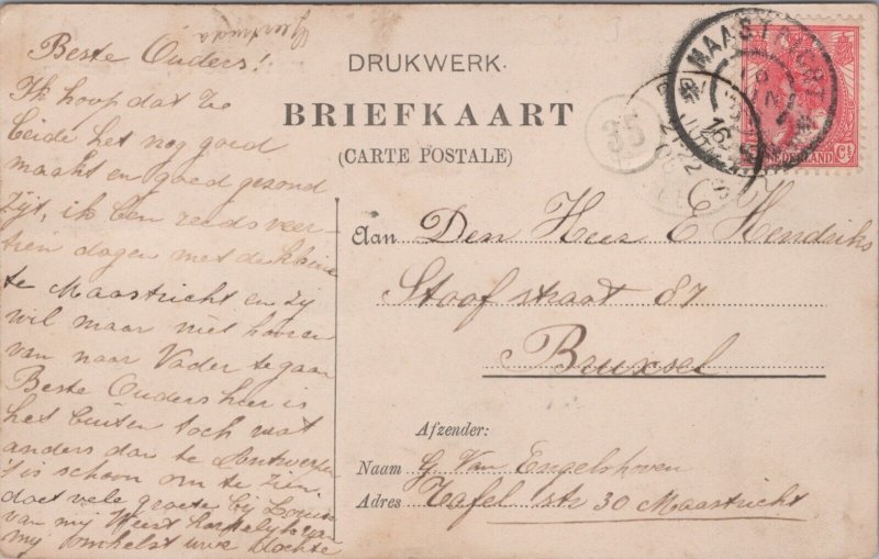 Netherlands Maastricht Maasbrug Vintage Postcard C249