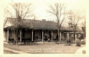 Tacoma, Washington - RPPC - Factor's House -Fort Nisqually - Point Defiance Park