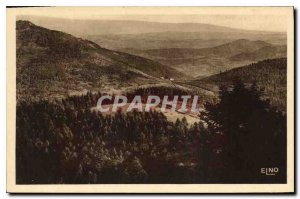 Postcard Old Louvesc Ardeche Panorama of the Valley took Mount Besset perspec...