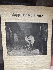 Vintage 50s CAPPS COACH HOUSE Restaurant Menu Lexington Kentucky RARE