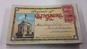 Gettsyburg Pennsylvania Souvenir Folder 25 Detachable Antique Postcards K31022