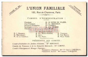 Postcard Old Union Advertisement Family Rue de Charonne Paris School of cutlery